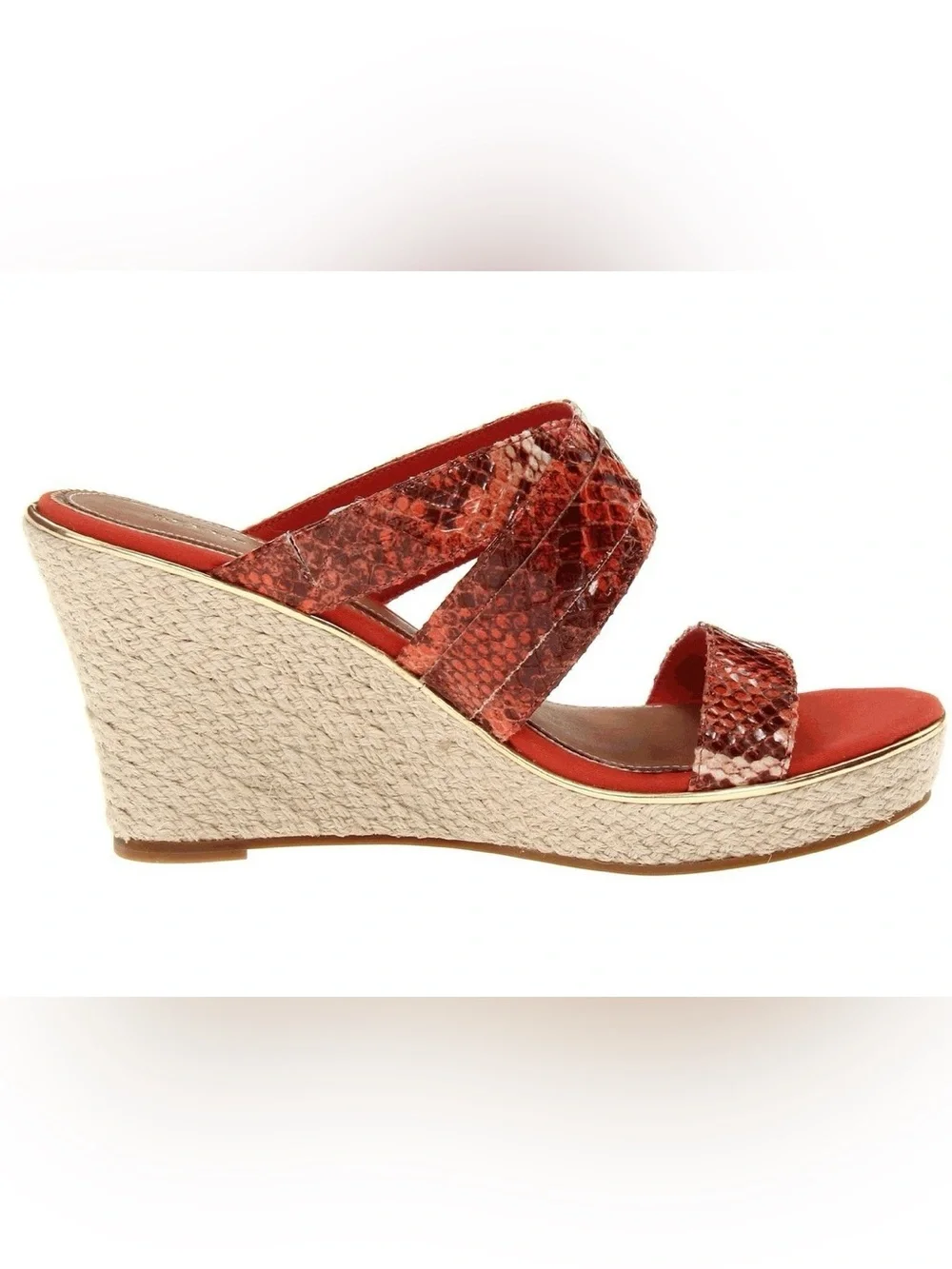 SPERRY TOPSIDER Maris Jute wedge python snakeskin sandal